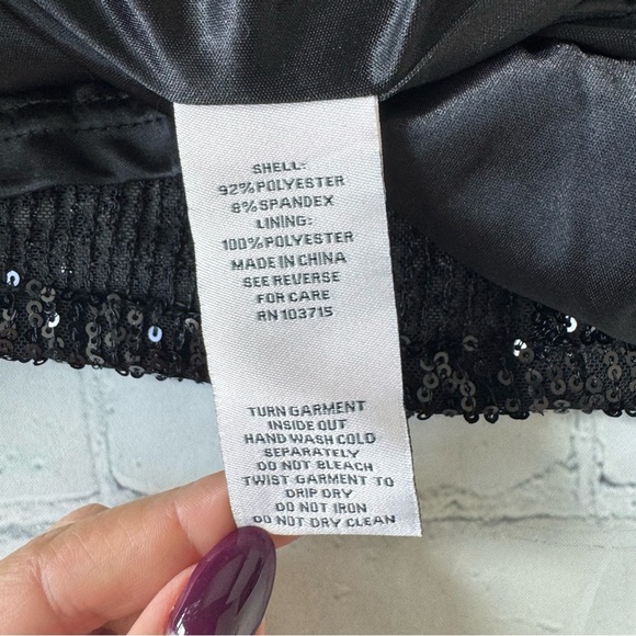 Nanette Lepore Black sequin long sleeve midi  party dress size 10 - Picture 13 of 14